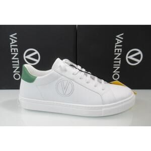 VALENTINO By Mario Valentino Petra Lace Up Logo Sneakers White / Green Size 8.5
